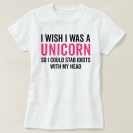 ウィッシュ・ア・ユニコーン・おもしろい引用文 Tシャツ