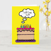 ウィッシュ・イ・ワン・パイ・お誕生日ケーキ・グリーテおもしろいィング・カード カード (黄色い花)