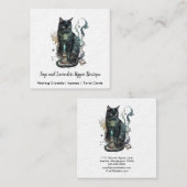 ウィッシュ・ブラック・キャット・スクエア・ビジネス・カード スクエア名刺 (正面/裏面)