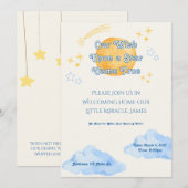 ウィッシュ・ユポン・ア・スター テーマの養子縁組お祝い会 招待状 (正面/裏面)