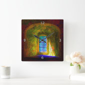 ウィッシングウィンドウ – 印象派スタイル スクエア壁時計 (ホーム)