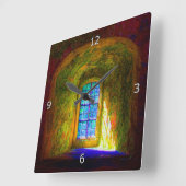 ウィッシングウィンドウ – 印象派スタイル スクエア壁時計 (傾斜)