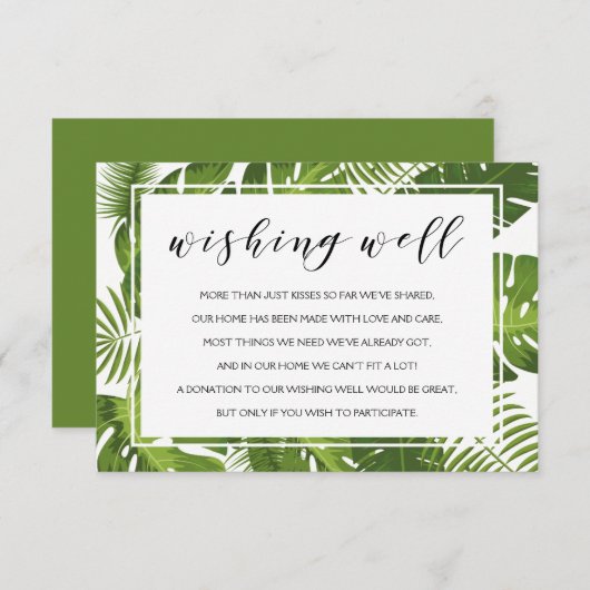 ウィッシングウェルカード | 熱帯エレガント結婚病 エンクロージャーカード (正面/裏面)