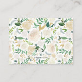 ウィッシングウェルカード | 白と金ゴールドのフローラ エンクロージャーカード (裏面)