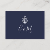 ウィッシングウェルネイビーブルー航海のいかり結婚ズ エンクロージャーカード (裏面)