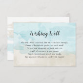 ウィッシングウェルブライダルシャワービーチ水色 招待状 (正面/裏面)