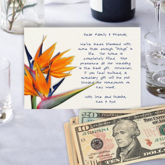 ウィッシングウェル バード オブ パラダイス ウェディング エンクロージャーカード