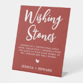 ウィッシングストーンゲストブックミニマリストブラウンホワイト 台座サイン (正面)