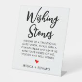 ウィッシングストーンズゲストブックミニマリスト白黒 台座サイン (正面)