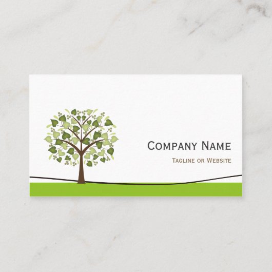 ウィッシングツリーのハートシンプル – 緑スタイリッシュ色 名刺 (裏面)