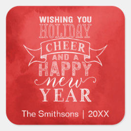 ウィッシングユーホリデイ応援 |赤い水の色シール スクエアシール