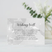 ウィッシング ウェル ブライダル シャワー | グレー ウォーターカラー 招待状 (スタンド正面)