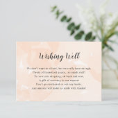 ウィッシング ウェル ブライダル シャワー | ピンクの水彩画 招待状 (スタンド正面)