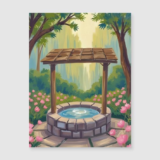 ウィッシング・ウェル 魔法の花の森 マグネットカード (正面)
