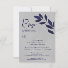 ウィッシ葉ングビーブルー&グレーウォーター結婚カラー 出欠カード