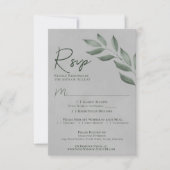 ウィッシ葉ングフォレストグリーン&グレーシック結婚ズ 出欠カード (正面)