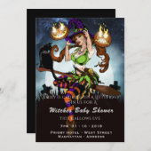 ウィッチいけなベビーシャワーハローウィンパーティ招待状 招待状 (正面/裏面)