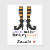 ウィッチおもしろいは私のキャンディハロウィンシューズを持っている方が良い シール (シート)