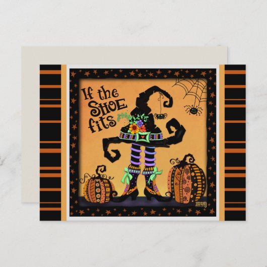 ウィッチおもしろいシューフィット引用文ハロウィン ポストカード (正面/裏面)