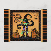 ウィッチおもしろいシューフィット引用文ハロウィン ポストカード (正面)