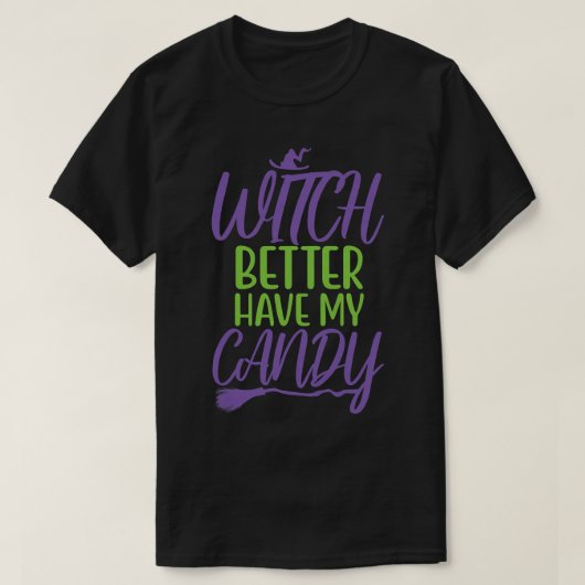 ウィッチおもしろいズハッピーハローウィン魔女より良い Tシャツ (デザイン正面)