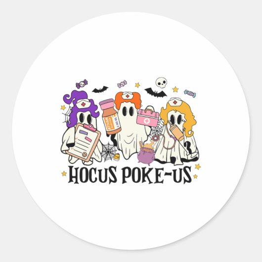 ウィッチおもしろいナース不気味ナース衣装ハロウィーン ラウンドシール (正面)