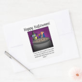 ウィッチおもしろいユーモアハロウィーンステッカー スクエアシール (封筒)