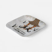 ウィッチおもしろいレッグとこうもり邪悪なハローウィンパーティ ペーパープレート (傾斜あり)