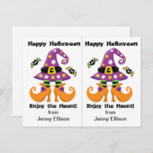 ウィッチおもしろい足スクールパーティーハロウィンカード ポストカード (正面/裏面)