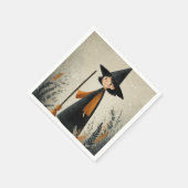 ウィッチお洒落ウォーターカラーハロウィーン スタンダードカクテルナプキン (角)