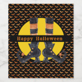 ウィッチお洒落シューズハロウィーン ワインラベル (シングルラベル)