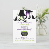ウィッチお洒落スモダンウィッチハロウィーン誕生日 招待状 (スタンド正面)