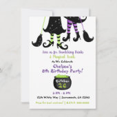 ウィッチお洒落スモダンウィッチハロウィーン誕生日 招待状 (正面)