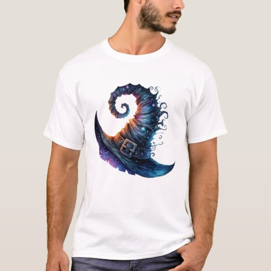 ウィッチお洒落ハット魔法ハロウィーン Tシャツ (正面)