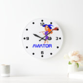 ウィッチかわいらしアビエーターのカスタマイズ ラージ壁時計 (ホーム)