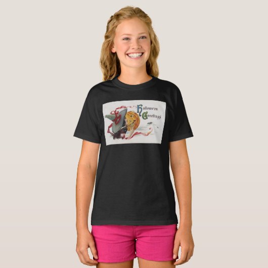 ウィッチのキス : ハロウィンのジャック・オ・ランタン Tシャツ (正面フル)