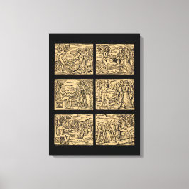 ウィッチのHexaptych後Guazzo 18x24 キャンバスプリント