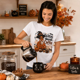 ウィッチはコーヒーを必要とする音楽教師のハロウィンTシャツ Tシャツ