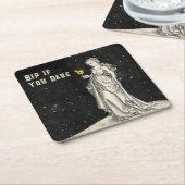 ウィッチをテーマにしたハローウィンパーティカクテルメニュー スクエアペーパーコースター (アングル)
