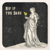 ウィッチをテーマにしたハローウィンパーティカクテルメニュー スクエアペーパーコースター (正面)