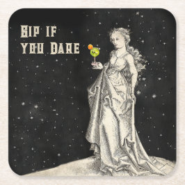 ウィッチをテーマにしたハローウィンパーティカクテルメニュー スクエアペーパーコースター