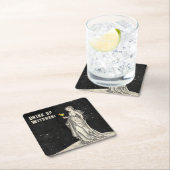 ウィッチをテーマにしたハローウィンパーティカクテルメニュー スクエアペーパーコースター (インサイチュ)