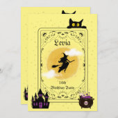 ウィッチをテーマにした16番目の誕生日招待状 | カスタマイズ 招待状 (正面/裏面)