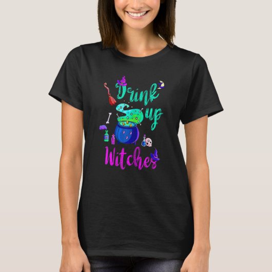 ウィッチを飲み干す魔女の大釜 Tシャツ (正面)