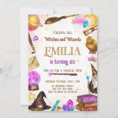 ウィッチアンドウィザーズ女子誕生日マジカルパーティー 招待状 (正面)