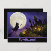 ウィッチアンド幽霊のよく出るハウスハロウィーン招待状 招待状 (正面/裏面)
