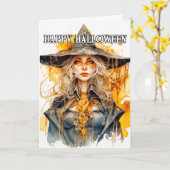 ウィッチインオータムハッピーハローウィン カード (黄色い花)