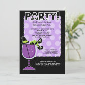 ウィッチインカクテルハローウィンパーティ5x7招待状 招待状 (スタンド正面)