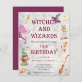ウィッチウィザードマジカルキッド誕生日招待状 (正面/裏面)