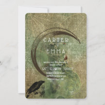 ウィッチウィッカスペルとくもの巣結婚式招待状